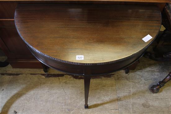 George III style mahogany demi lune card table